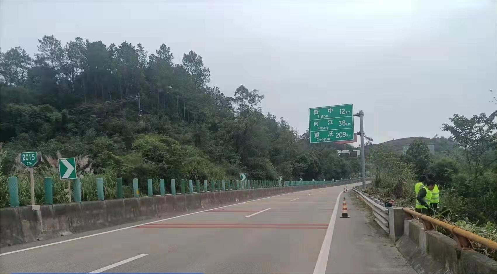 资阳管理处有序开展高速公路绿化修剪作业